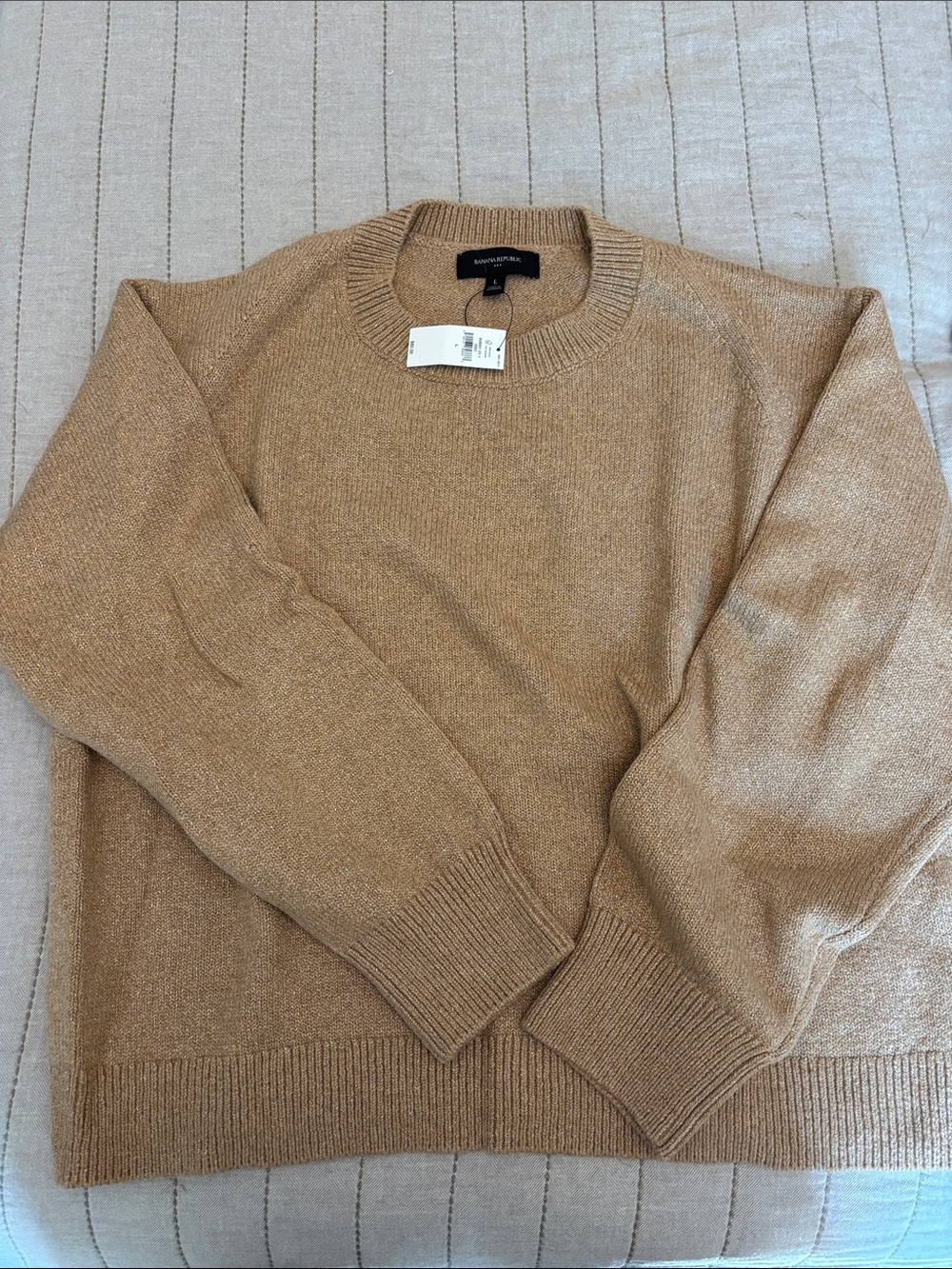 Banana Republic Factory Womens Crewneck Sweater — Sparkly Camel/Tan